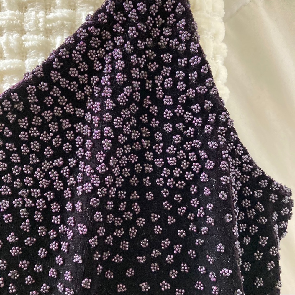 Vintage City Triangles beaded velvet dress. - Picture 2 of 4
